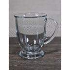 Vintage Anchor Clear Glass Footed Mug USA Made Coffee Tea Cup