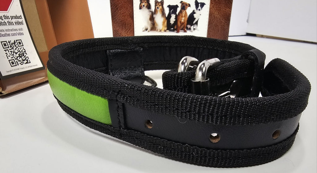 Logical Leather  Dog Collar Size Medium Green