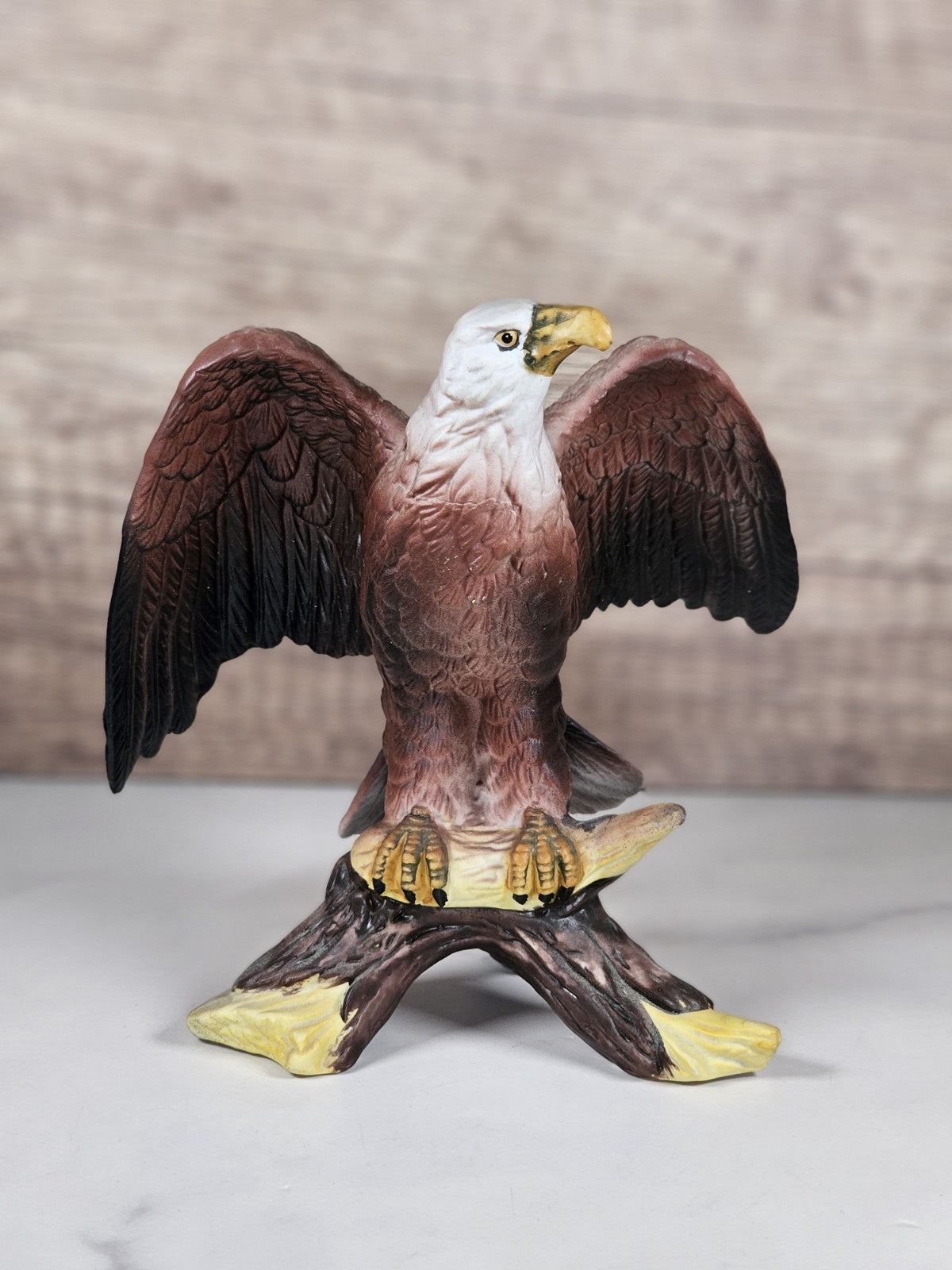 Vintage Bald Eagle Figurine – Majestic Resin Sculpture – 6¼” Tall