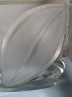 Vintage Crystal Etched Frosted Leaf Vase