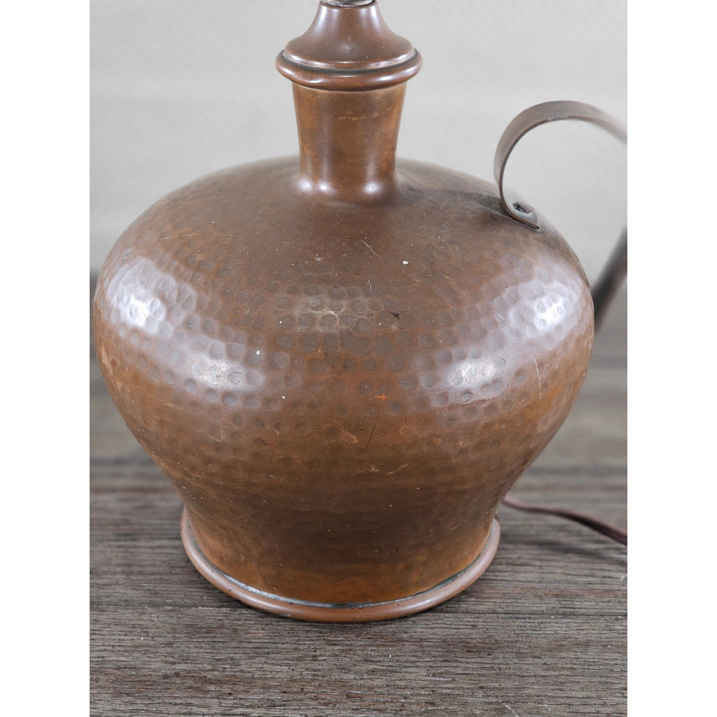 Vintage Hammered Copper Table Lamp 25" Rustic Mid Century Base
