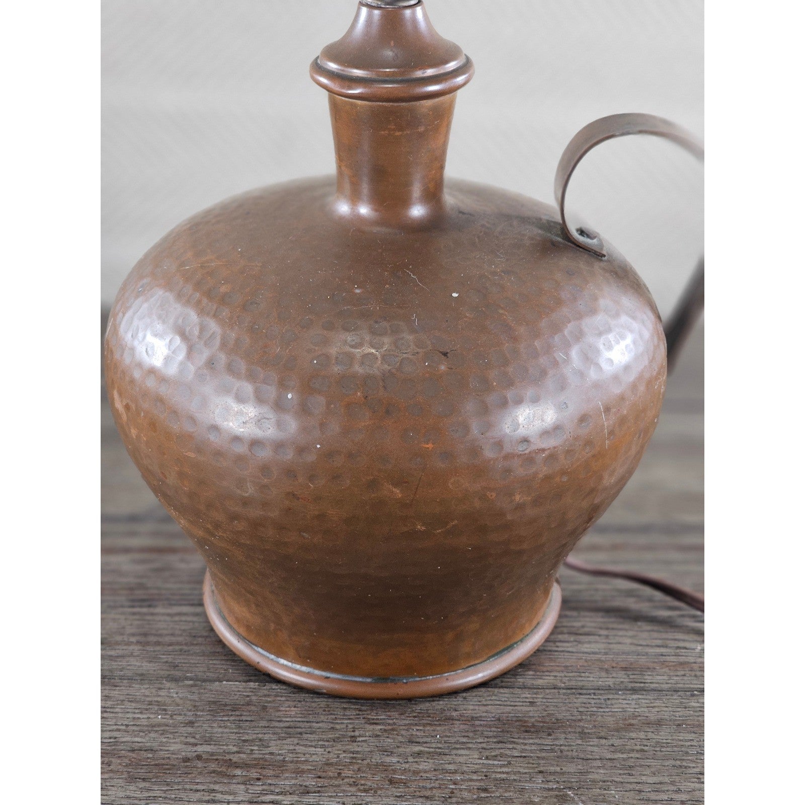 Vintage Hammered Copper Table Lamp 25" Rustic Mid Century Base