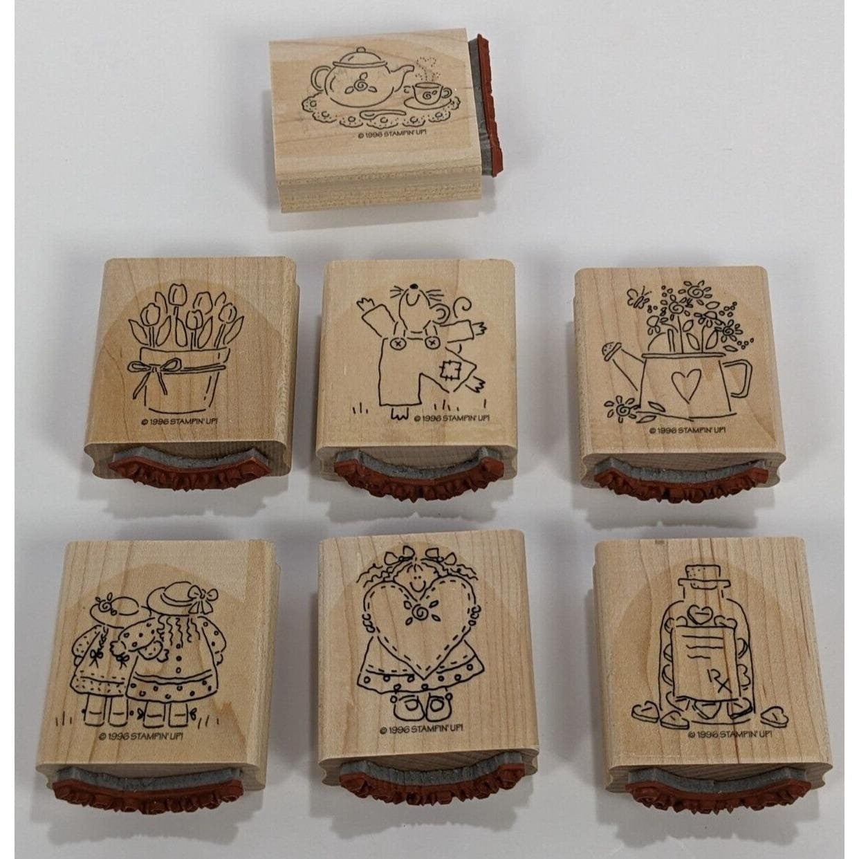 Vintage Stampin Up Nice Easy Notes Rubber Stamp Set 1996