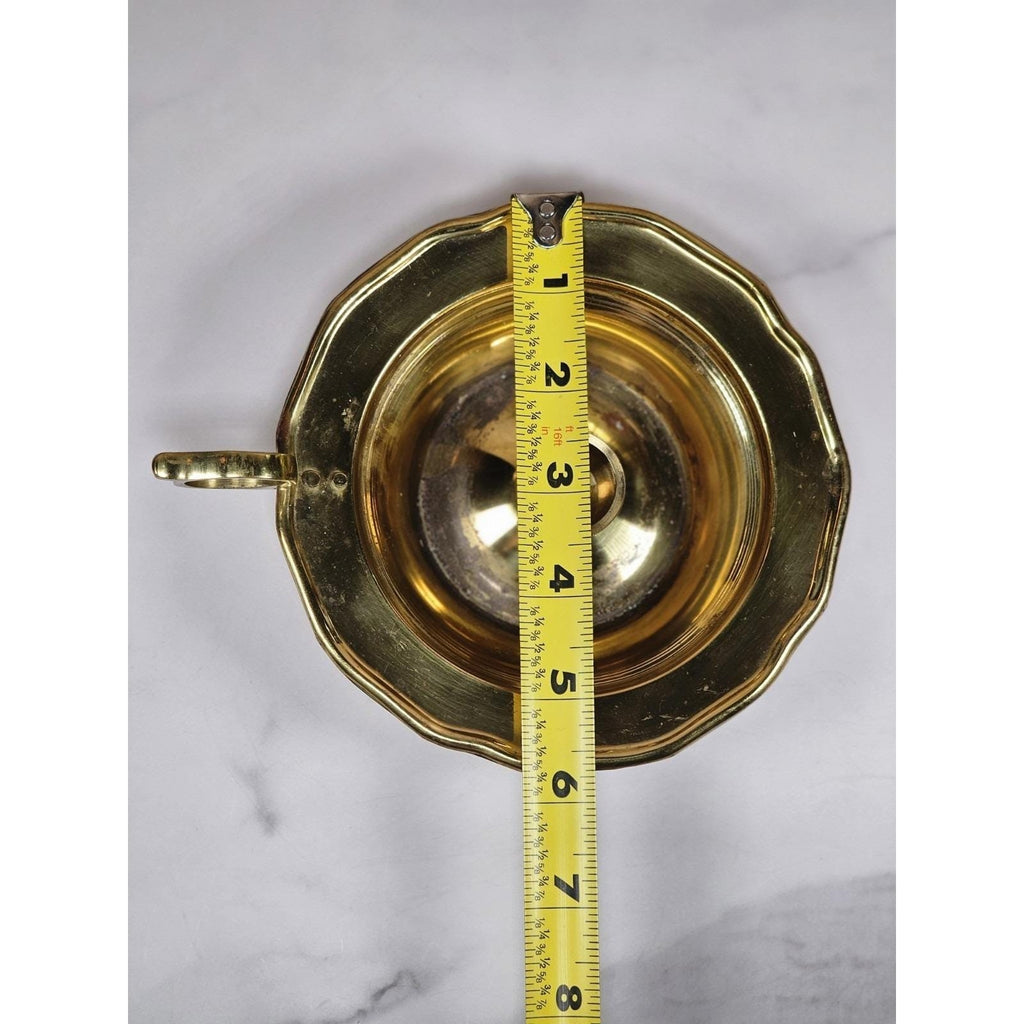 Vintage Brass Chamberstick Candle Holder with Handle | Made in India