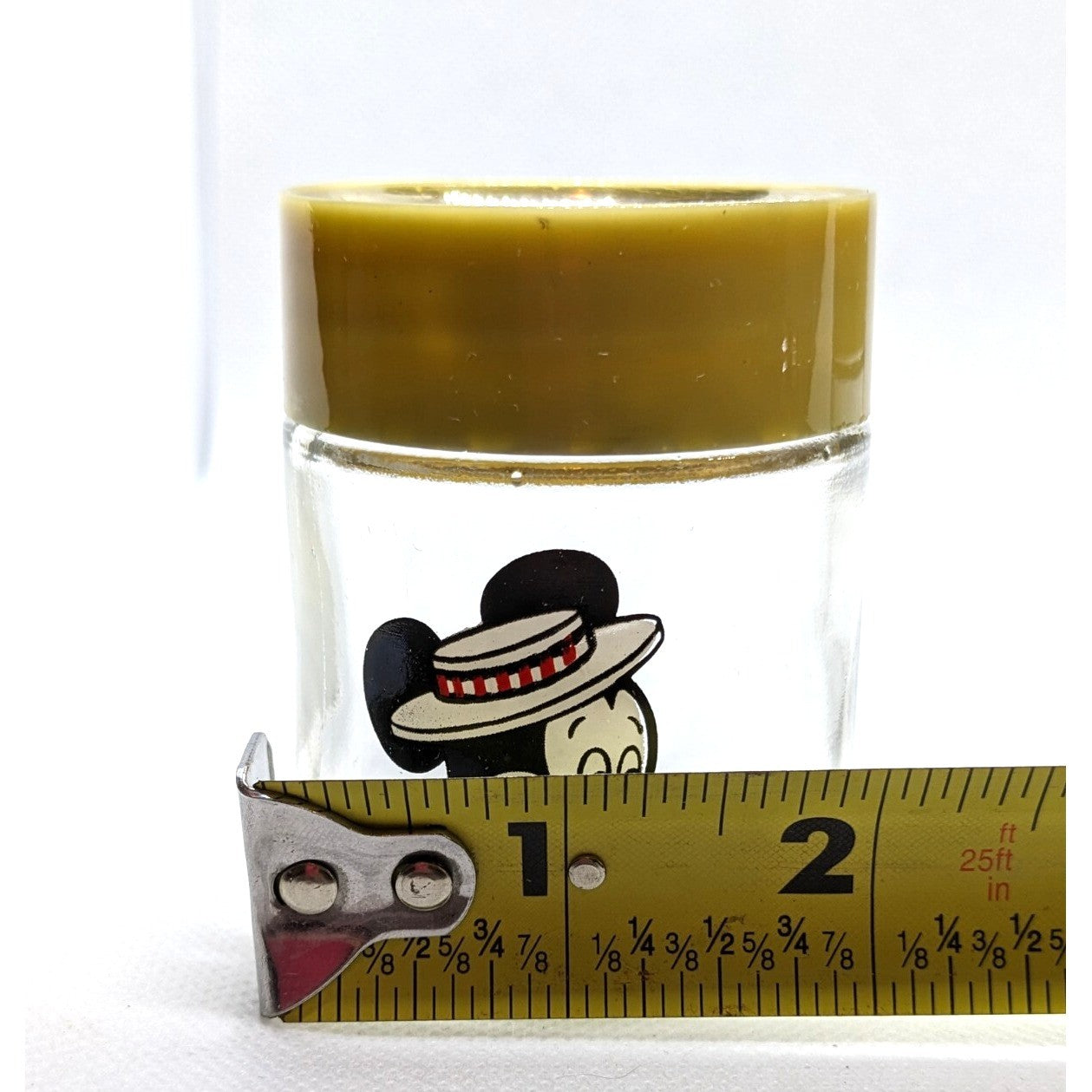 Vintage Walt Disney Mickey & Minnie Mouse Salt & Pepper Glass Shaker Set