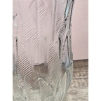 Vintage Brody Clear Glass Vase 9.5 Inch Mid Century Feather Leaf Design