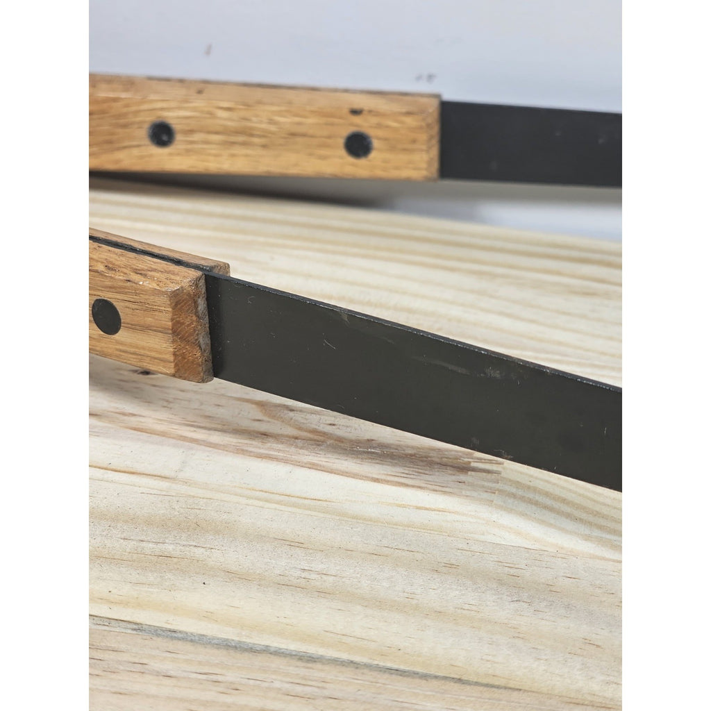 Vintage Wood Handle Fish Grill Tongs Rustic BBQ Utensil