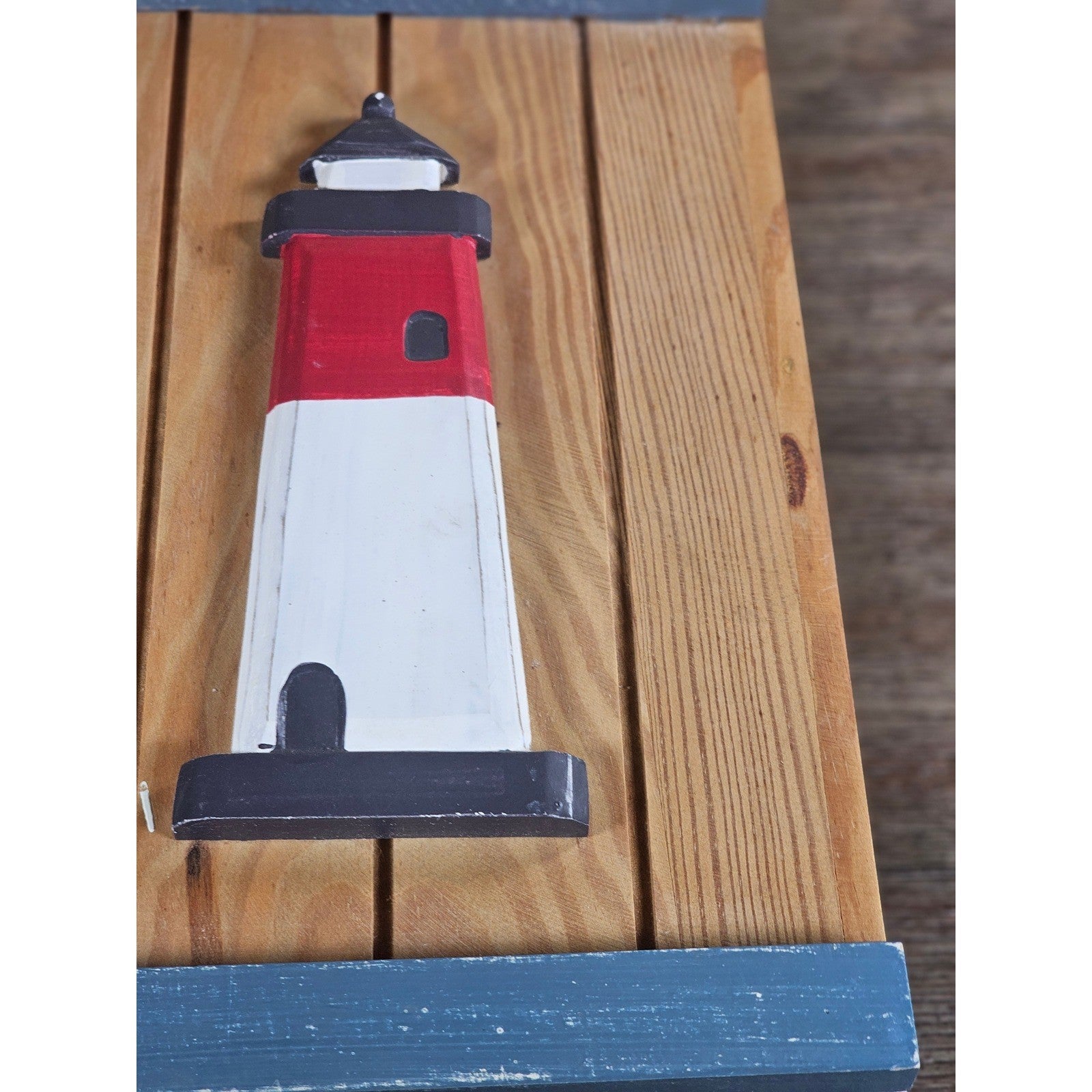 Rustic Wooden Lighthouse Wall Decor Nautical Coastal Accent 12 x 7.5