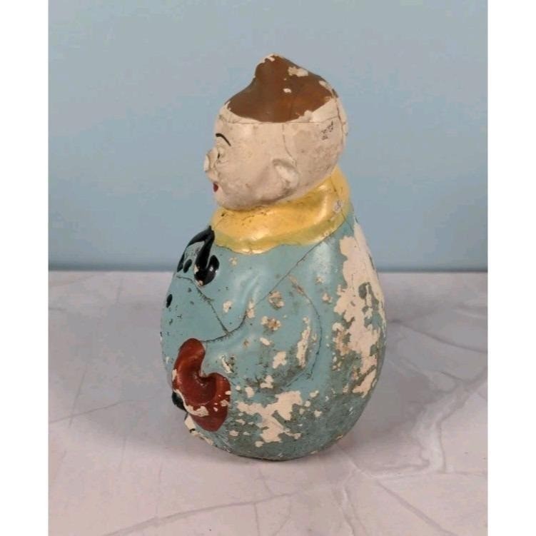 Antique Figural Salt Pepper Shakers Men Holding Hat Vintage Set
