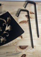 Floral Design Iron Tabletop Stand For Garden Pots Heavy & Durable Black Finish W