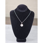 Vintage Sterling Silver Love Heart Pendant Necklace Scalloped Edge