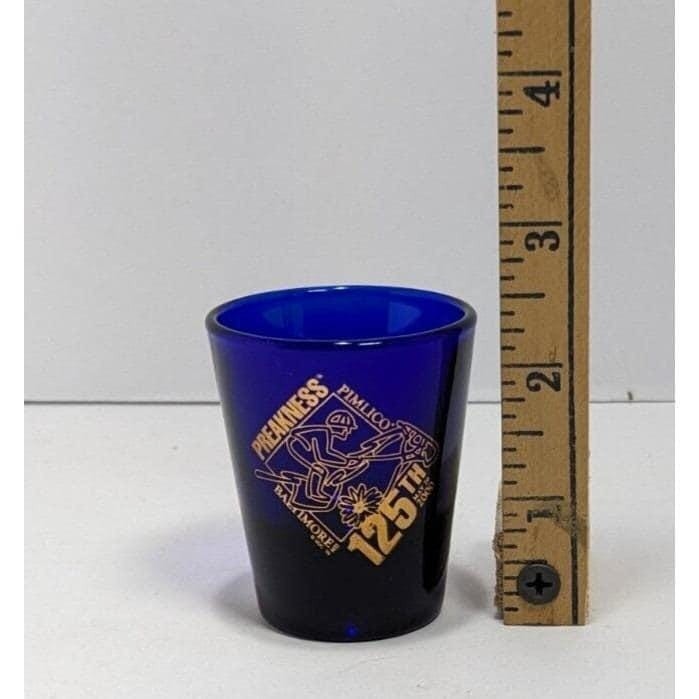 Preakness Stakes Shot Glass 2000 Blue Horse Racing Souvenir