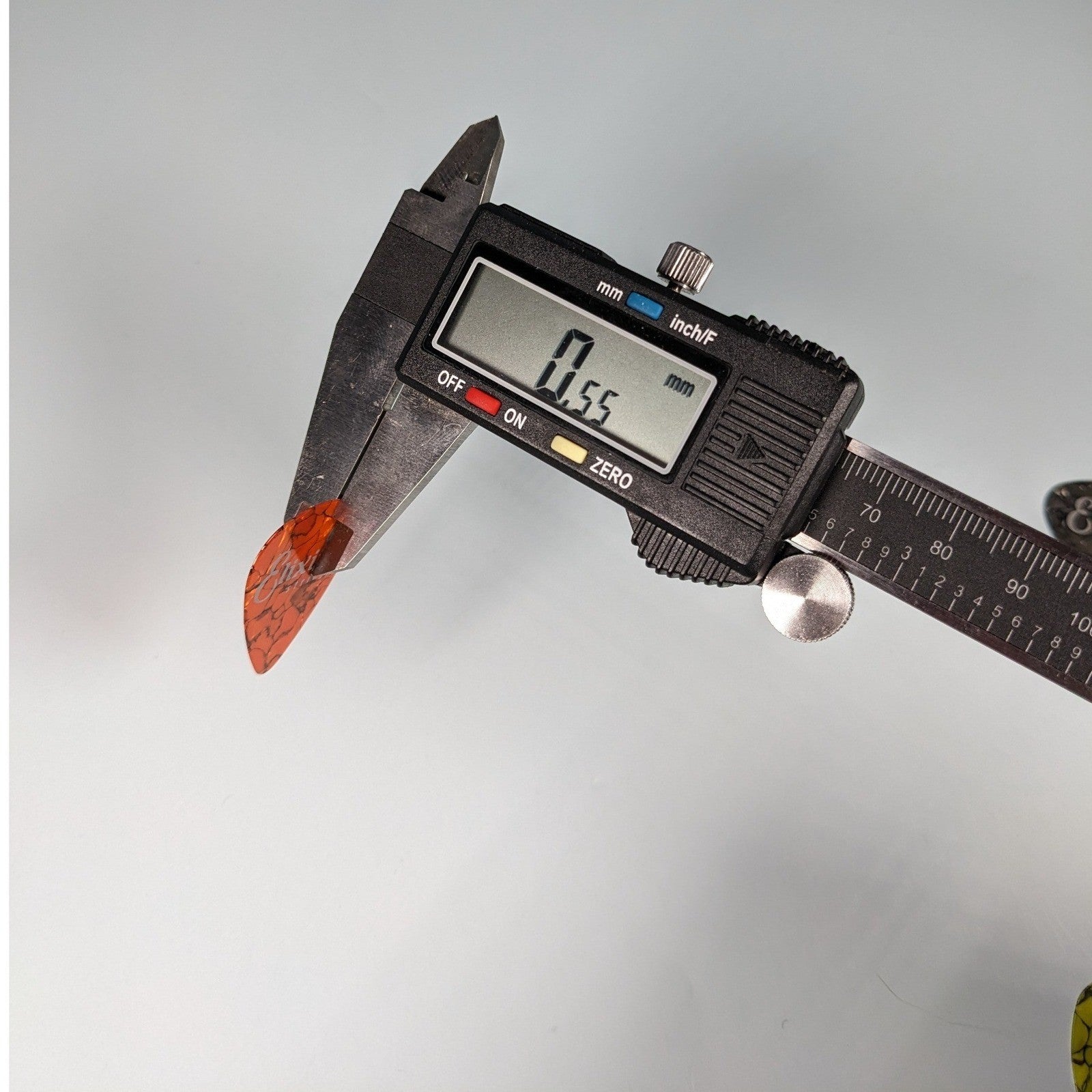 Elixir Promotional Thin Guitar Picks Set of 6 Celluloid Orange 0.55 Yellow 0.59