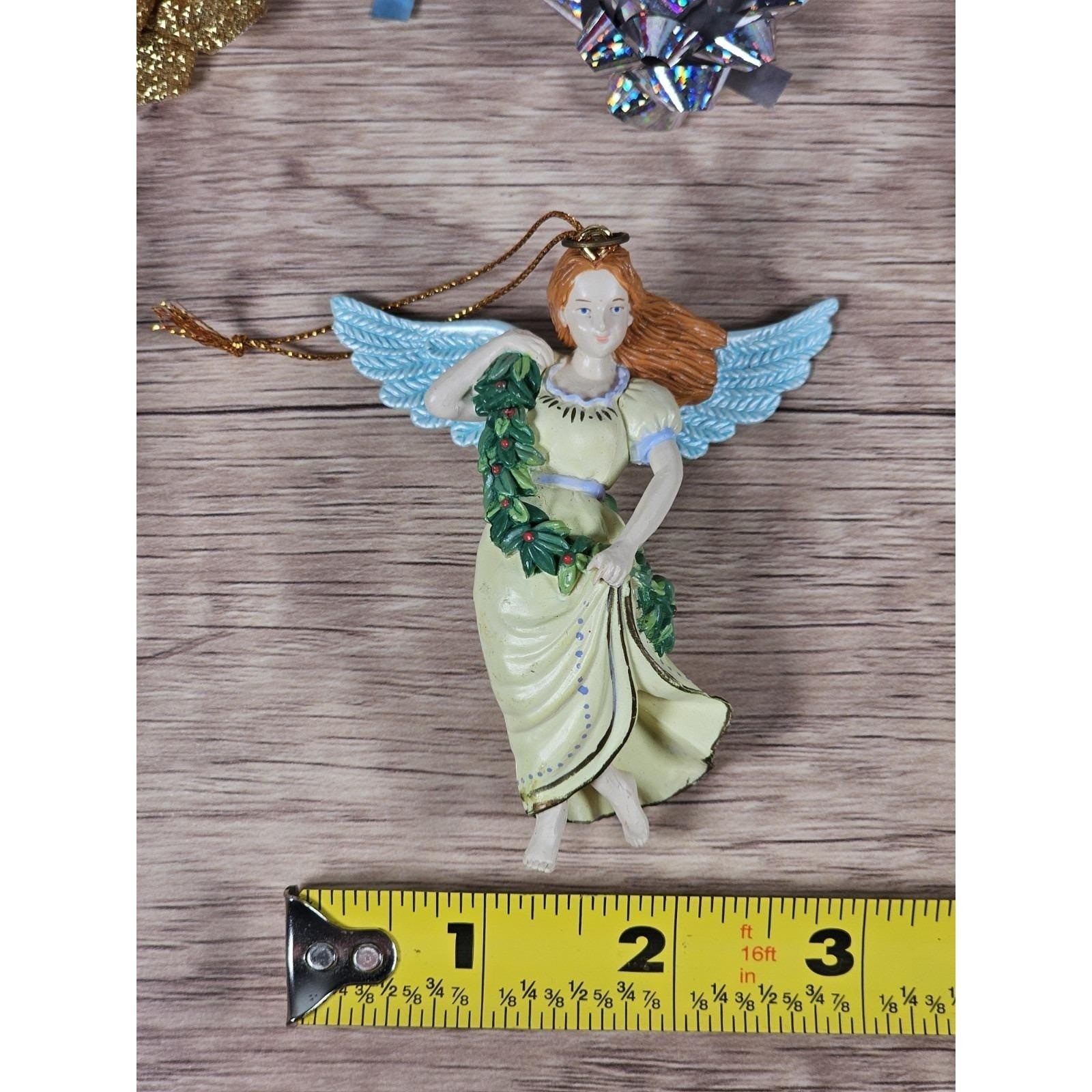 Vintage Angel Ornament Resin Christmas Tree Decor 1990s 3.5 Inch