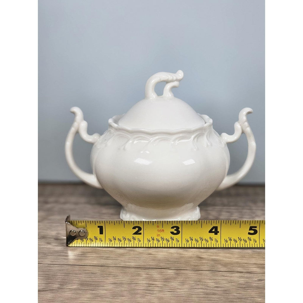 Vintage Peppertree Tabletops Porcelain Sugar Bowl with Lid