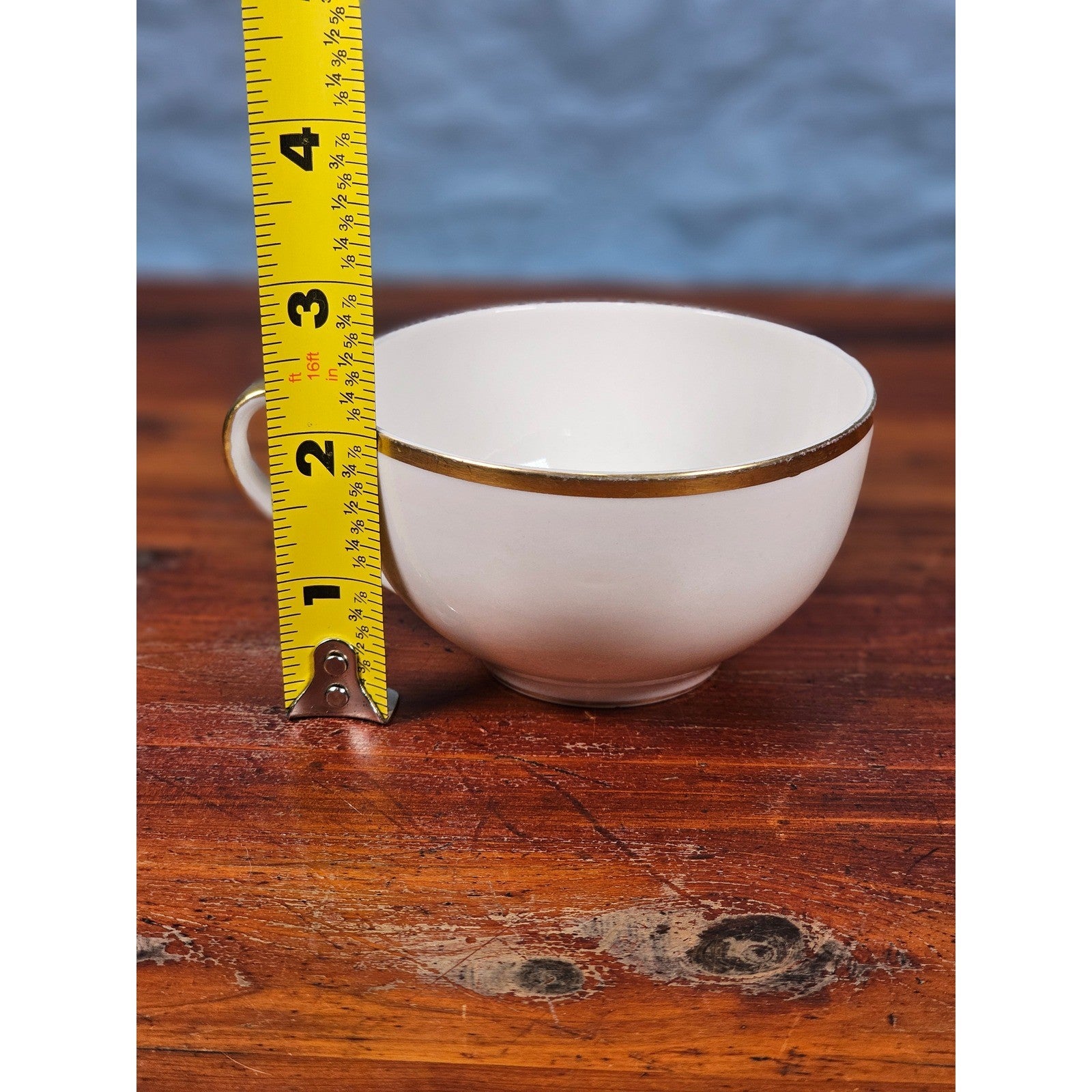 Theodore Haviland New York White Porcelain Teacup with Gold Trim