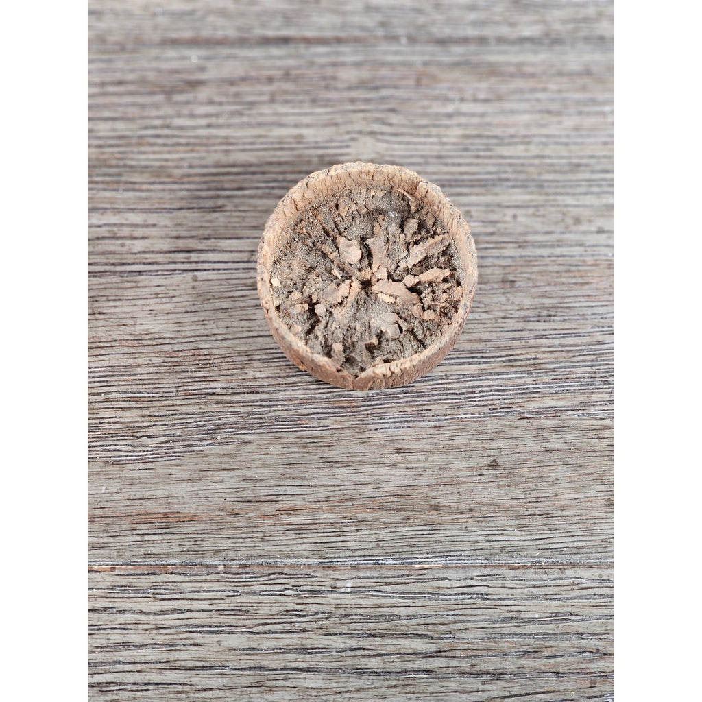Antique Cork Cylinder Box Primitive Small Lidded Container 3.5"