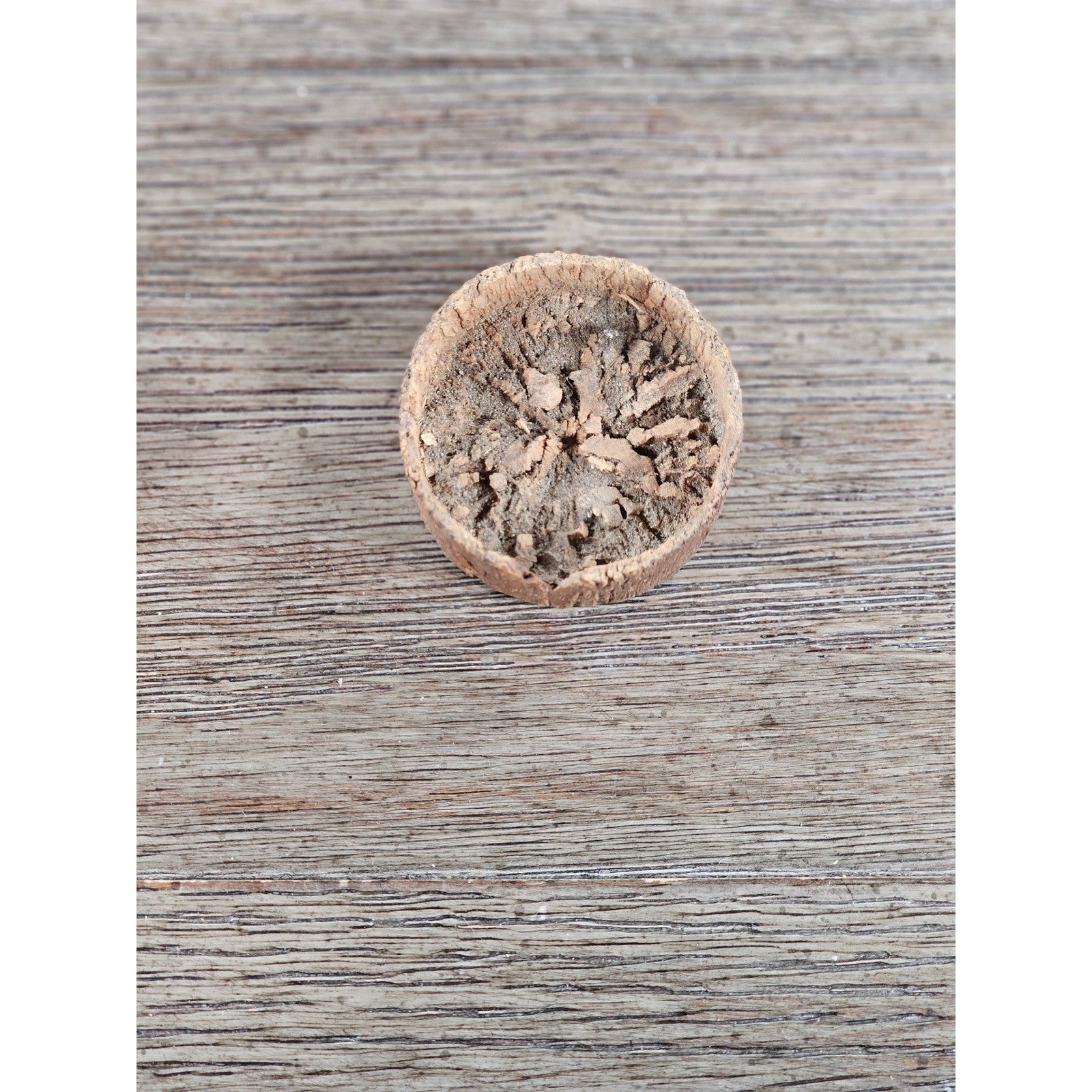 Antique Cork Cylinder Box Primitive Small Lidded Container 3.5"