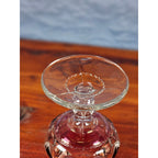 Vintage Amethyst Overlay Hobnail Wine Glass Purple Crystal Goblet