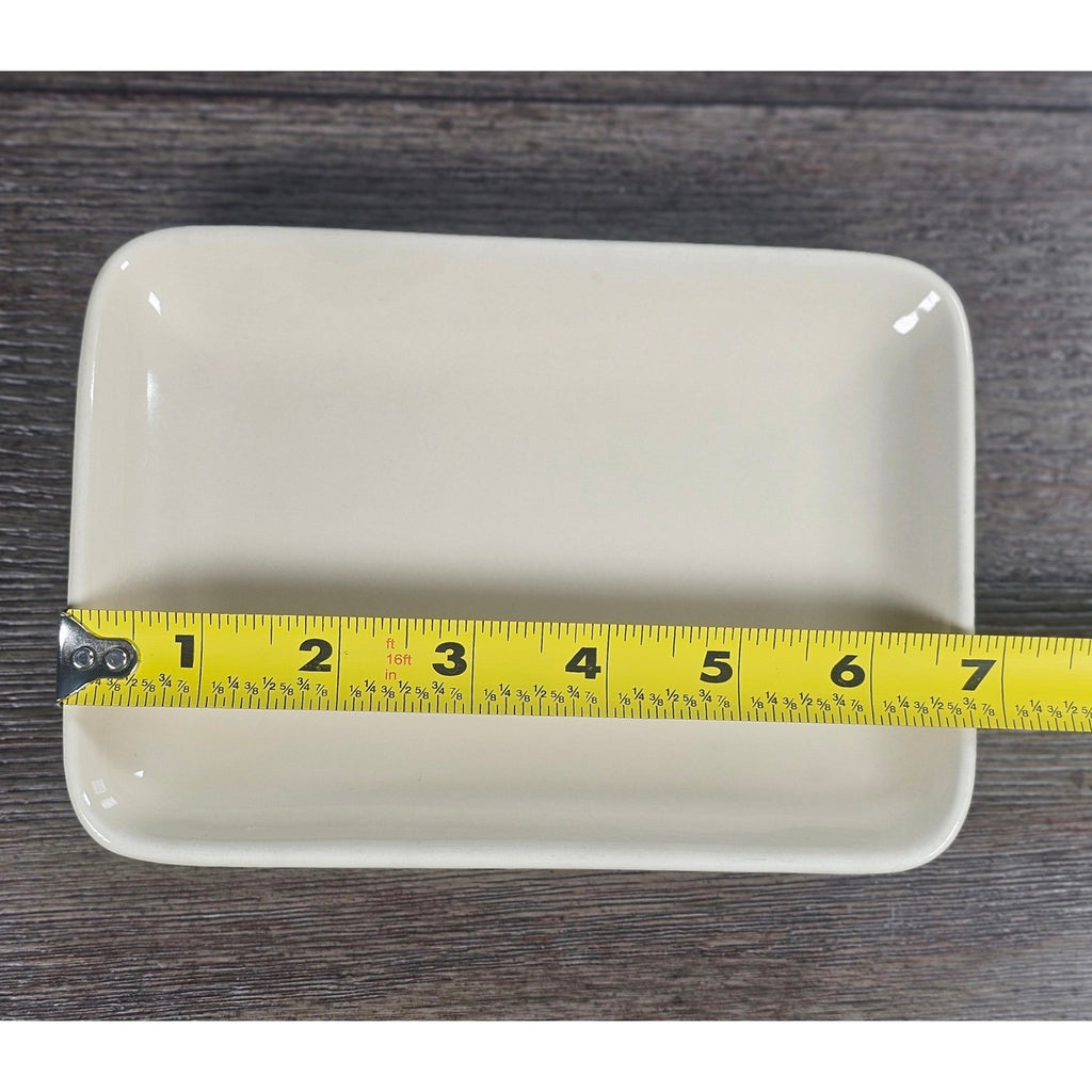 Old Pottery Company Rectangular Dish 7x5 Cream Stoneware Tray