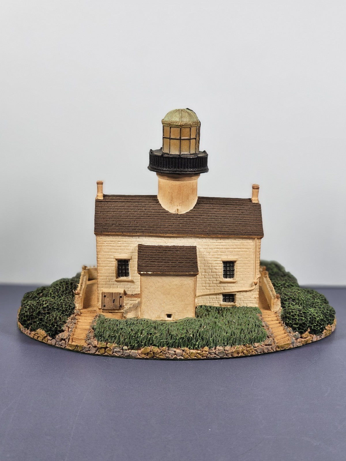 Vintage Old Point Loma Lighthouse sculpture by the Danbury Mint San Diego CA