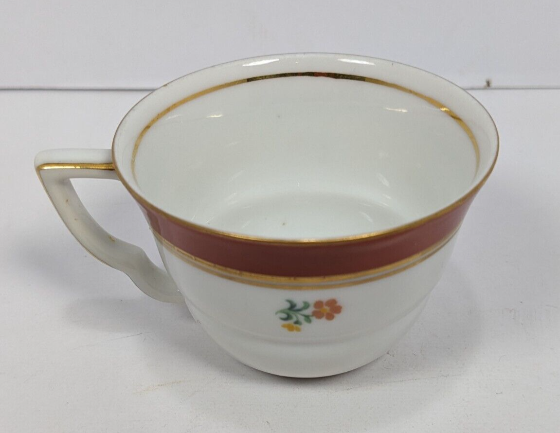 Floral Design Condol Saucer And Tea Cup With Gold Trim