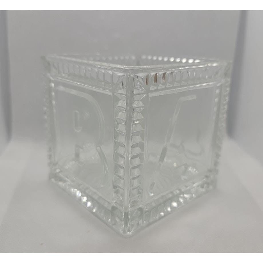 Vintage Mikasa Crystal Baby Keepsake Box BABY Glass Memory Box