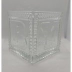 Vintage Mikasa Crystal Baby Keepsake Box BABY Glass Memory Box