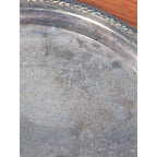 Vintage Silverplate Serving Tray 12 Inch Round Etched Floral Pattern