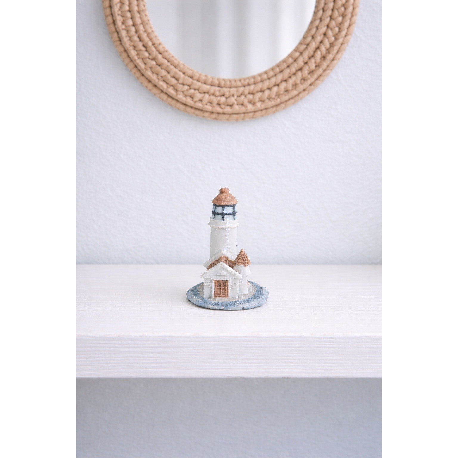 Miniature Lighthouse Resin Figurine Coastal Nautical Decor 3.5"