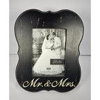 Mr and Mrs Picture Frame Black Distressed Wood 5x7 Farmhouse