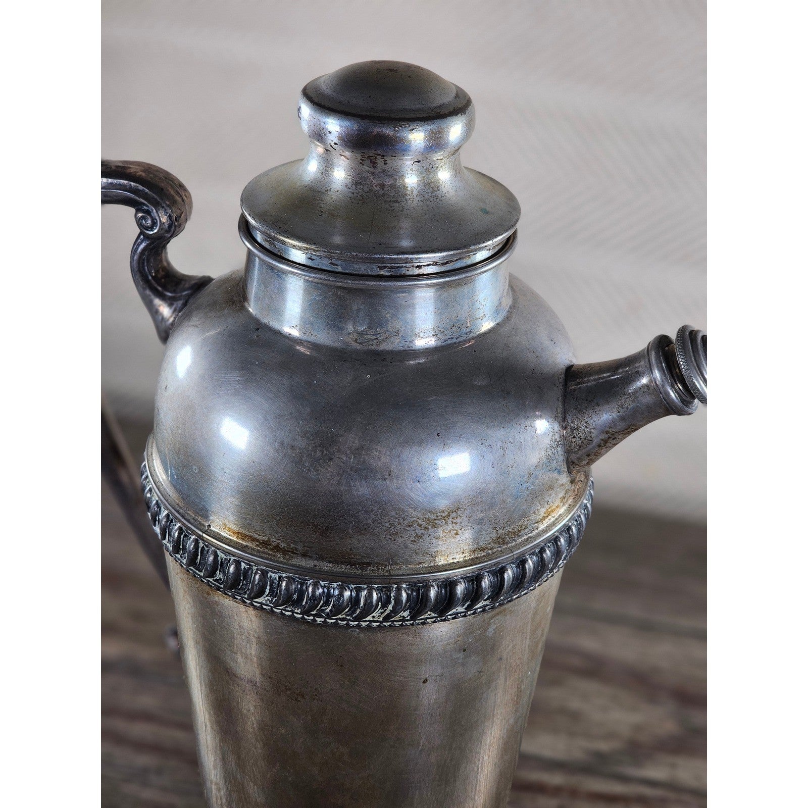 Vintage Silverplate Coffee Pot 12" Tall Ornate Handle Spout