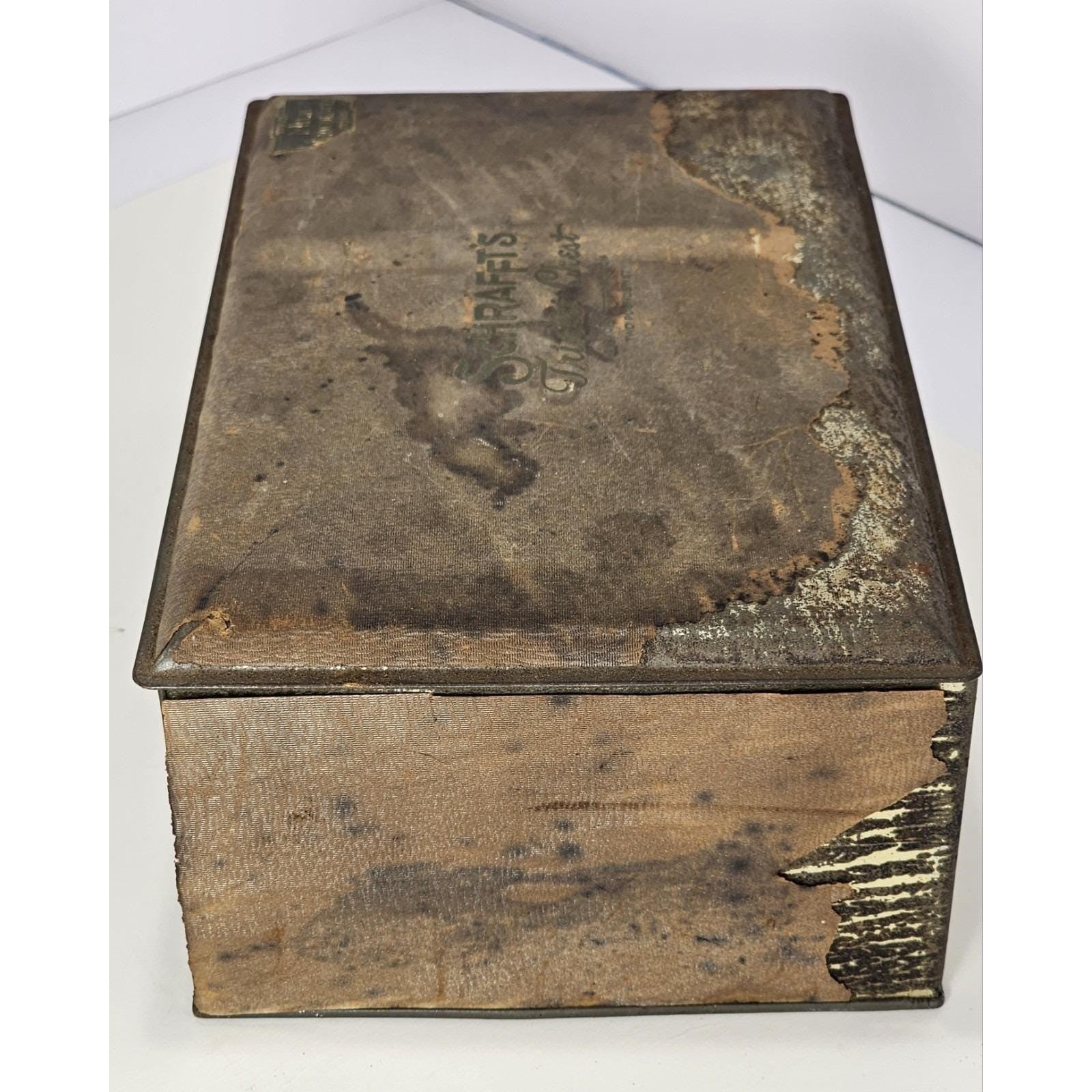 Schraffts Chocolate Tin Trinket Chest Vintage Advertising Box