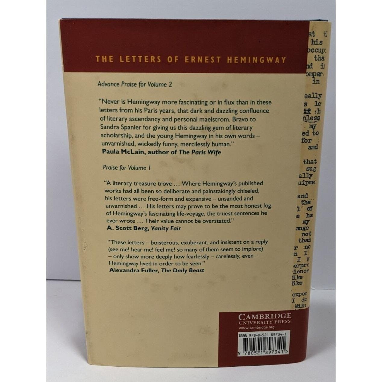 Letters of Ernest Hemingway Vol 2 1923-1925 Hardcover Book