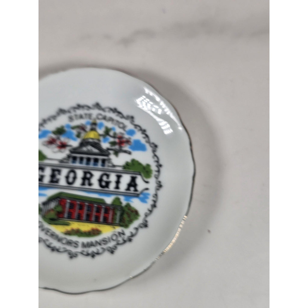 Vintage Georgia Souvenir Plate Mini Capitol Governor Mansion 3.5"
