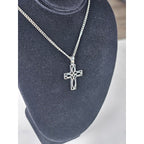 Vintage Silver Tone Celtic Cross Necklace Pendant