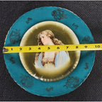 Antique Royal Vienna Porcelain Cabinet Plate Portrait Teal Olive 10 Inch