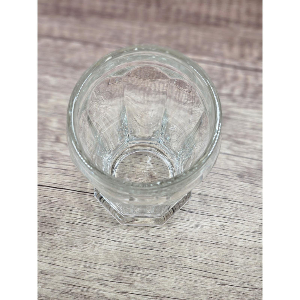 Vintage Crisa Paneled Clear Glass Tumblers | 5 Inch Tall Drinking Glasses