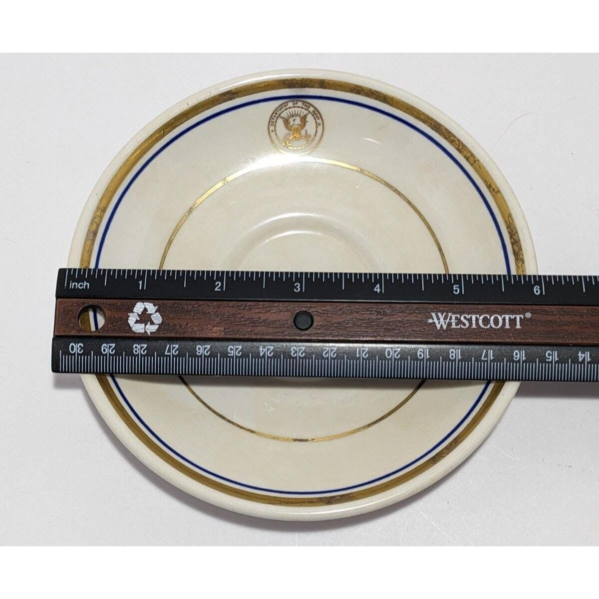 Set of 2 Homer Laughlin China USN Saucer Plates Vintage Military