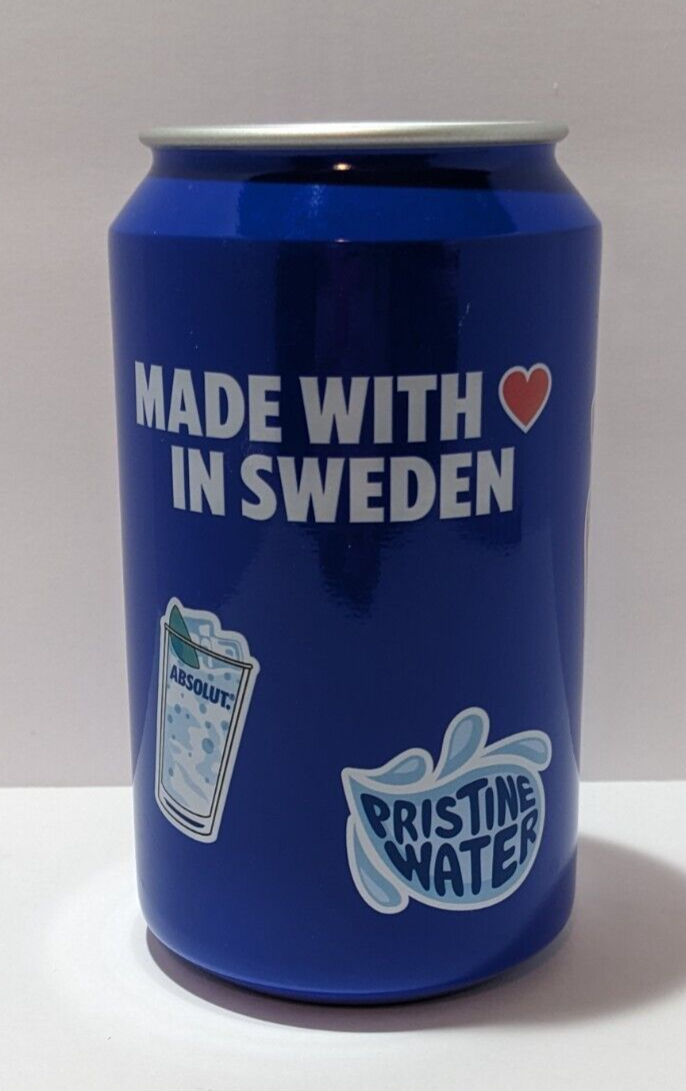 Absolut Vodka Blue Double Walled Aluminum Insulated Tumbler Made In Sweden 12 Oz