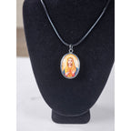 Vintage Sacred Heart Pendant Necklace Oval Catholic Medal