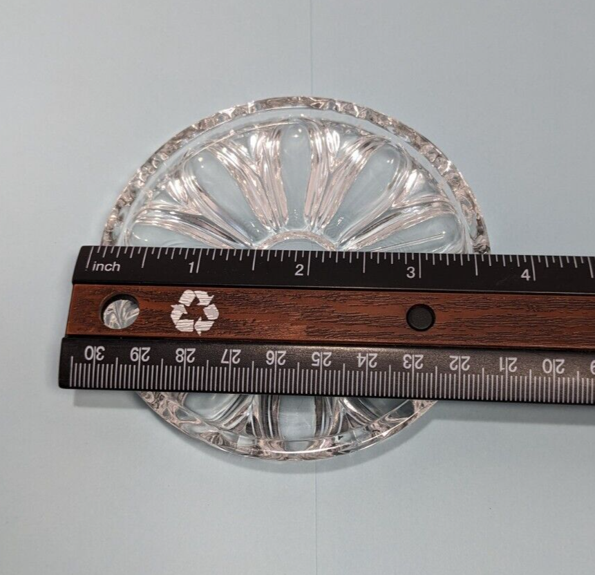 Set of 3 Cut Glass Flower Drink Coasters 3-3/4" diameter