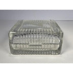Vintage Crystal Trinket Box 1996 Small Square Jewelry Keepsake Box