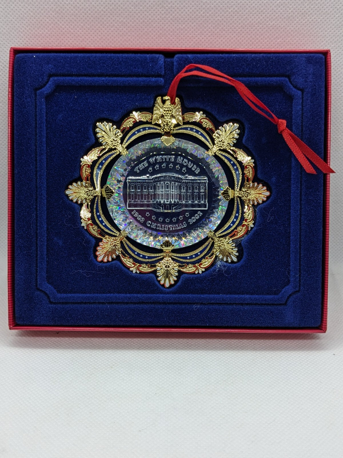 2002 White House Historical Association Christmas Ornament Gold-Plated Keepsake