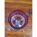 Vintage Amethyst Overlay Hobnail Wine Glass Purple Crystal Goblet