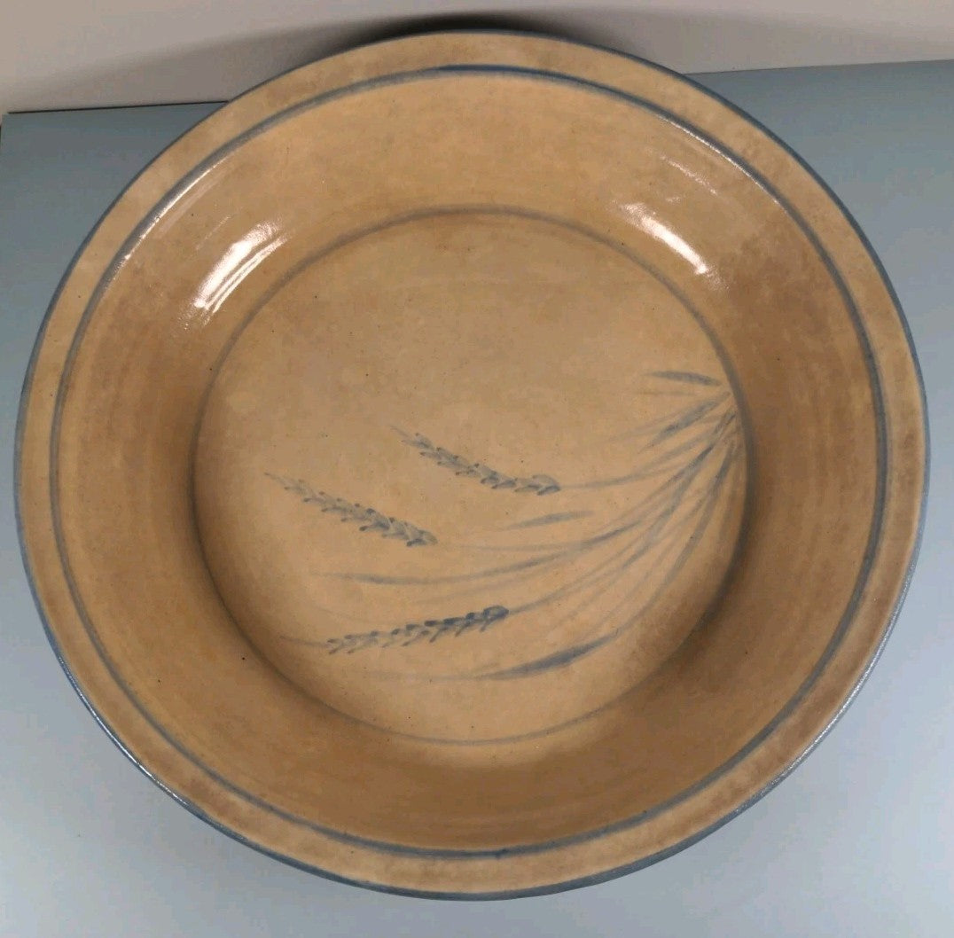 Arcopal Volcano Serving Plate Blue Wheat Design 11.5" Diameter