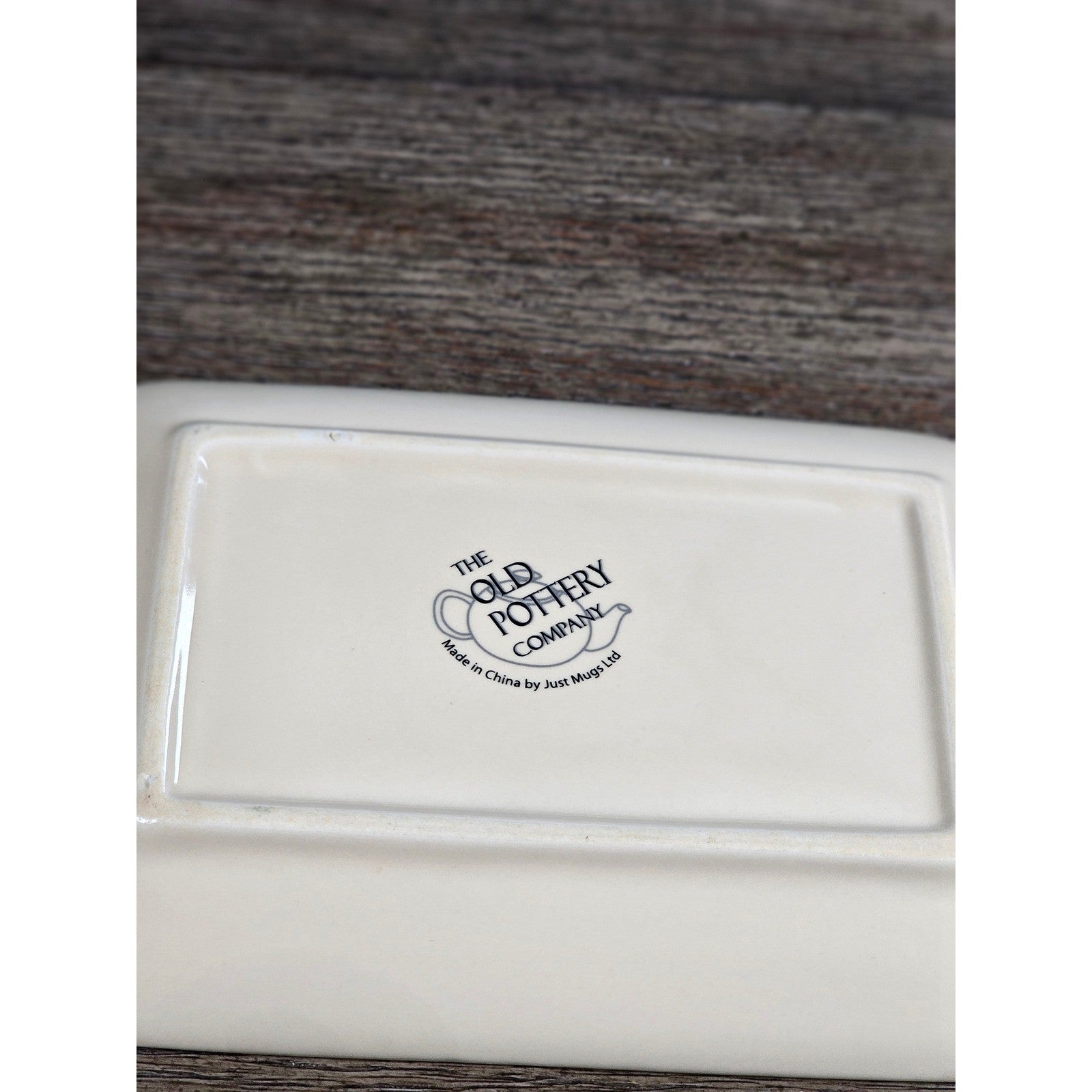 Old Pottery Company Rectangular Dish 7x5 Cream Stoneware Tray