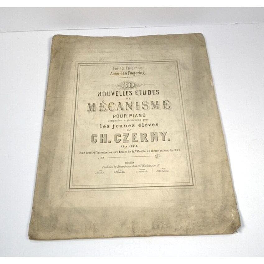 Czerny Op 849 Piano Etudes Book Oliver Ditson Sheet Music