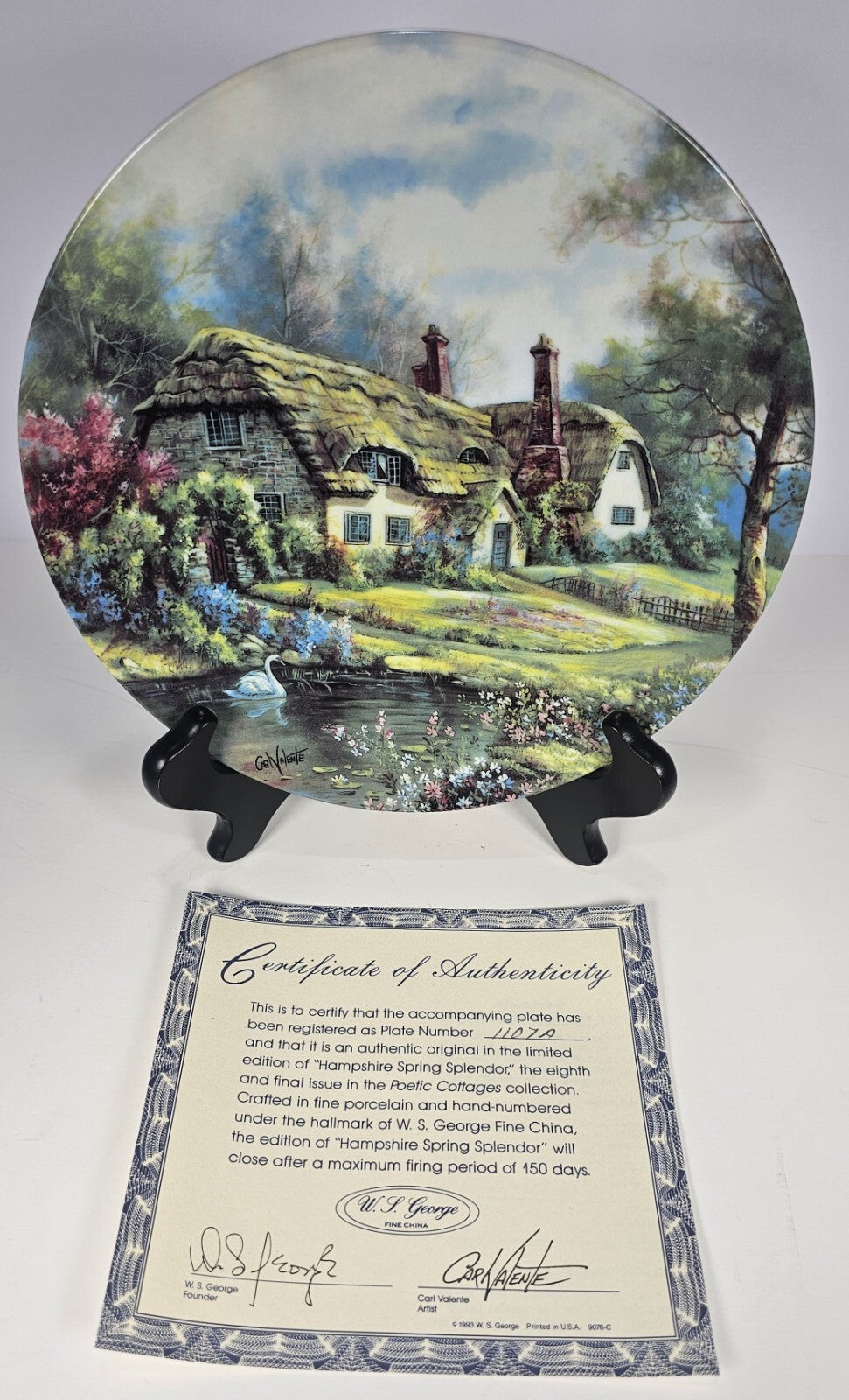 W.S. George “Hampshire Spring Splendor” Plate by Carl Valente Poetic Cottages