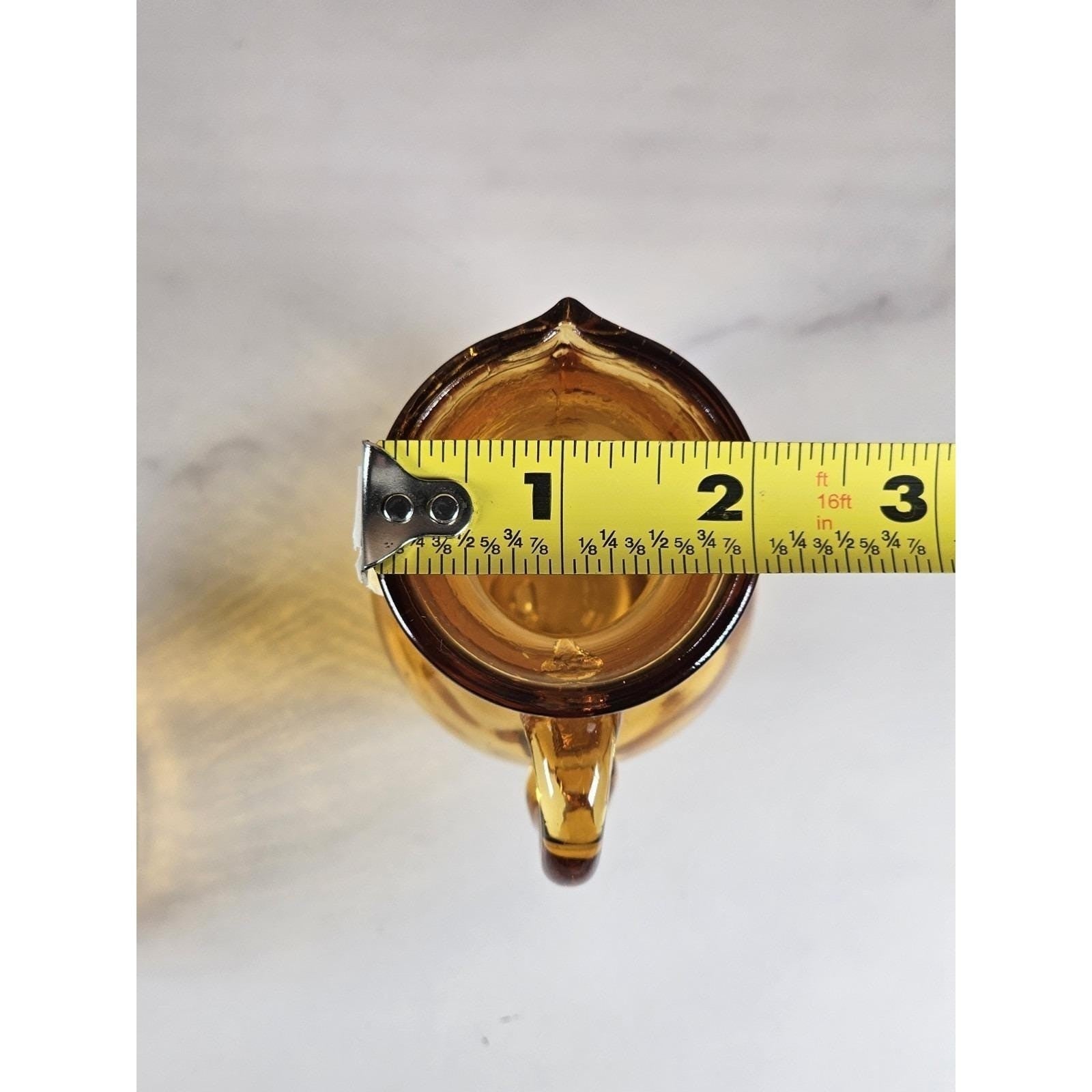 Vintage Amber Glass Miniatures Mid Century Modern Hand Blown Decor Set